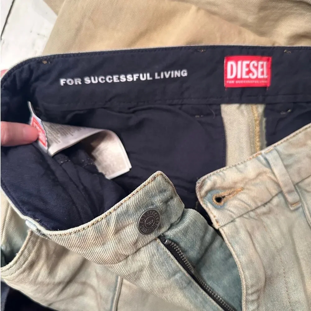 Diesel D-Chino-Work Relaxed Jeans 0jgas Men size 29 Dusty Blue Straight leg